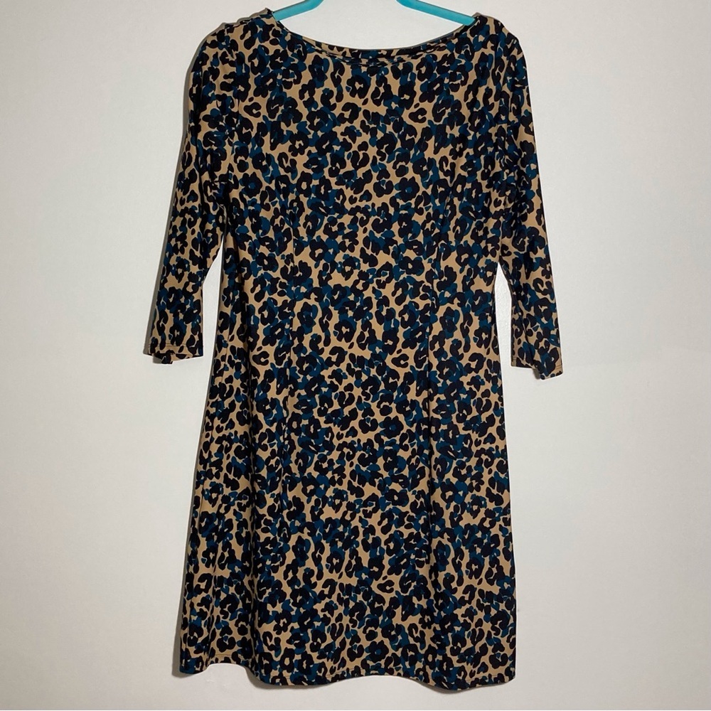 Jude‎ Connally Animal Print Sheath Dress 3/4 Sleeve